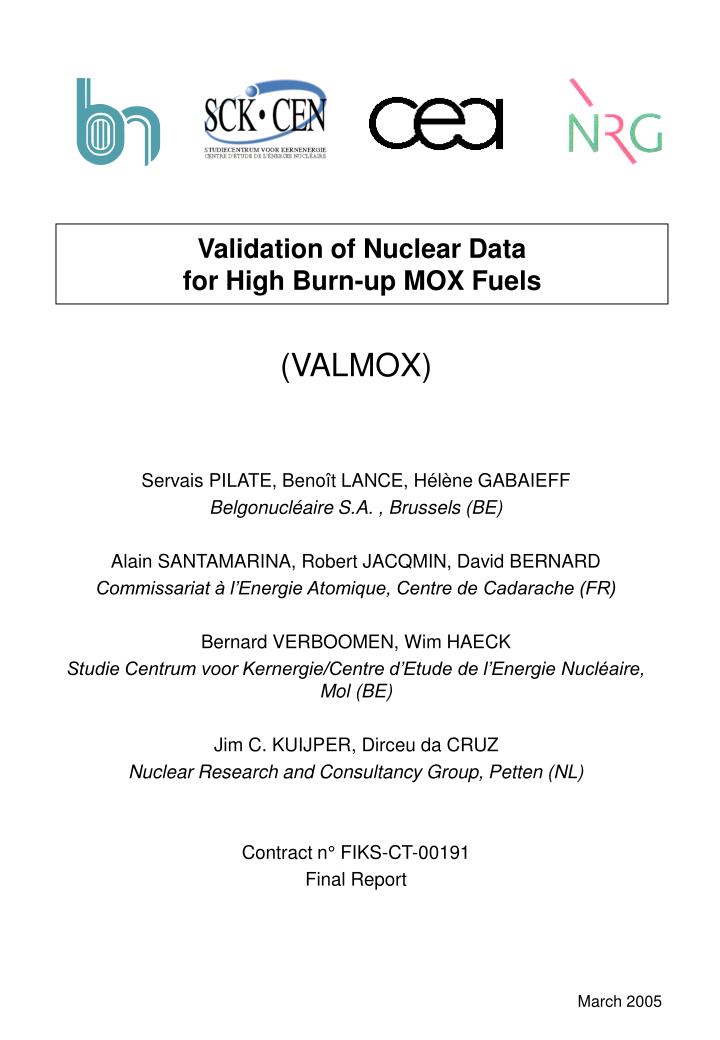 validation of nuclear data for high burn up mox fuels
