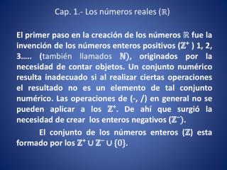 cap 1 los n meros reales
