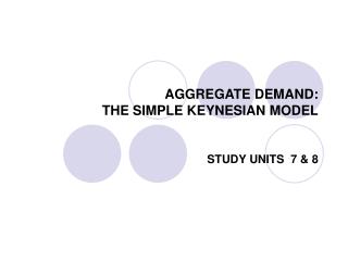 AGGREGATE DEMAND: THE SIMPLE KEYNESIAN MODEL