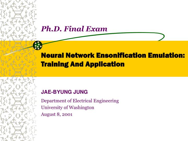 ph d final exam neural network ensonification emulation training and application