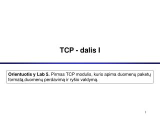 TCP - dalis I