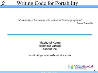 Writing Code for Portability