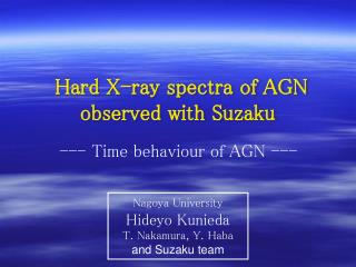 Hard X-ray spectra of AGN observed with Suzaku