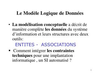 le mod le logique de donn es