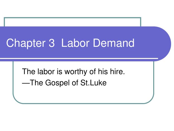 chapter 3 labor demand
