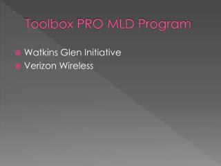 Toolbox PRO MLD Program