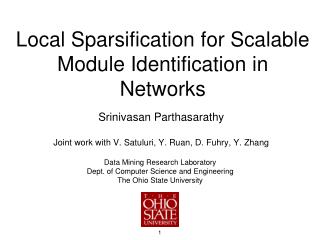 Local Sparsification for Scalable Module Identification in Networks