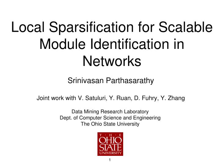 local sparsification for scalable module identification in networks