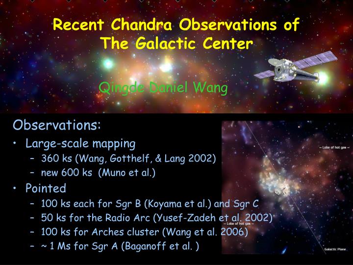 recent chandra observations of the galactic center
