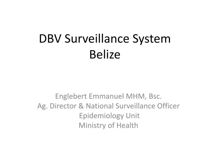 dbv surveillance system belize