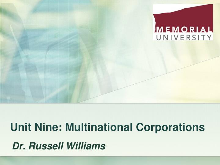 unit nine multinational corporations