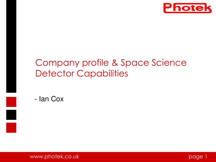 company profile space science detector capabilities