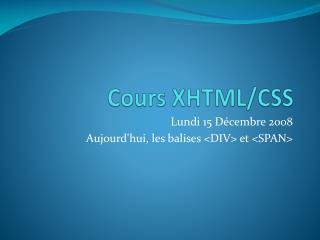 cours xhtml css