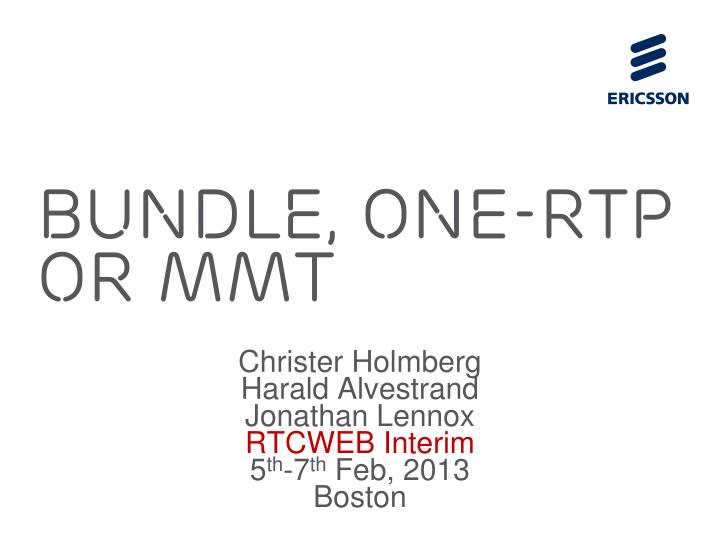 bundle one rtp or mmt