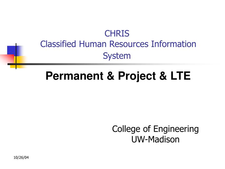 chris classified human resources information system