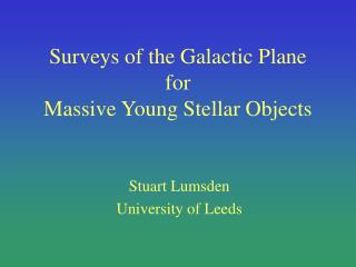 Surveys of the Galactic Plane for Massive Young Stellar Objects
