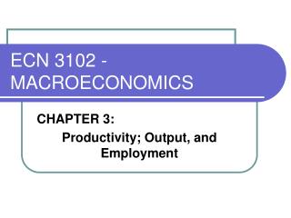 ECN 3102 - MACROECONOMICS