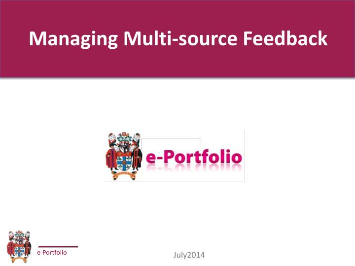managing multi source feedback