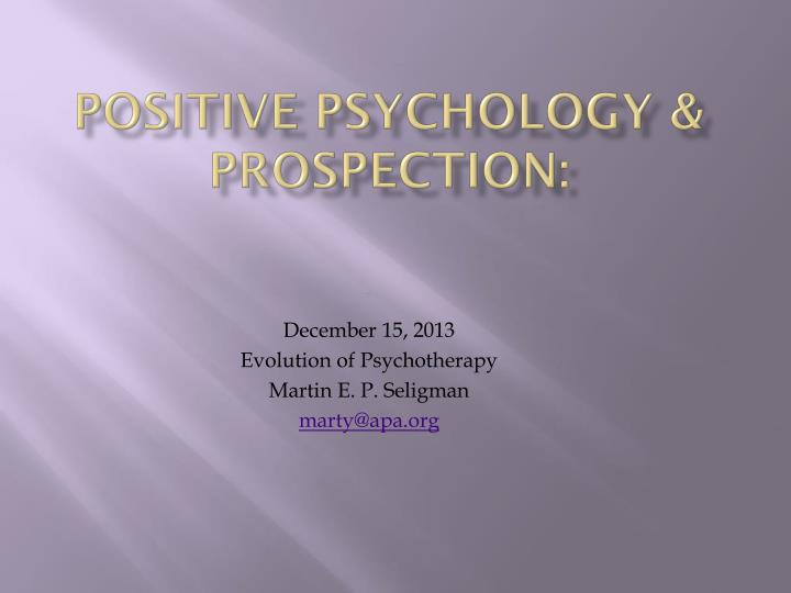 positive psychology prospection