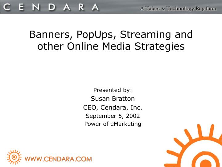 banners popups streaming and other online media strategies