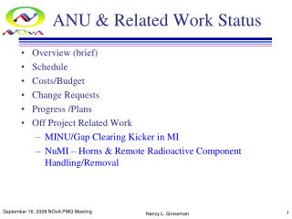 ANU &amp; Related Work Status
