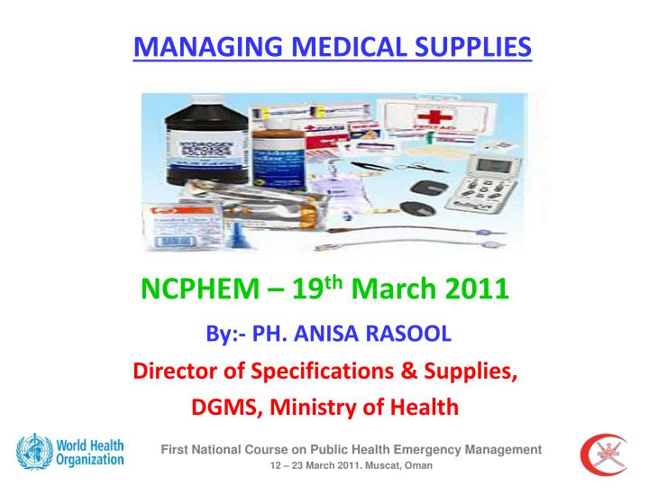 first national course on public health emergency management 12 23 march 2011 muscat oman