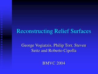 Reconstructing Relief Surfaces