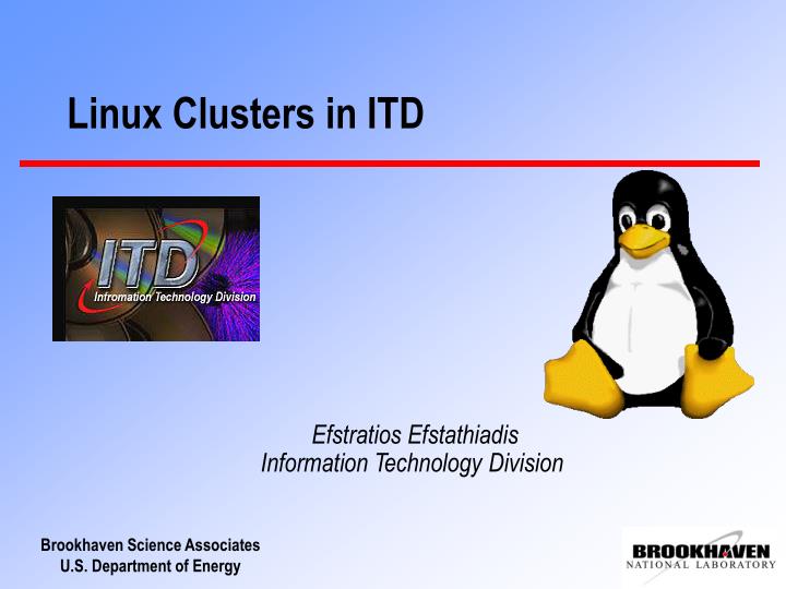 linux clusters in itd
