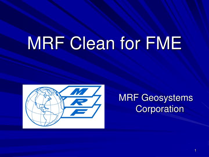 mrf clean for fme