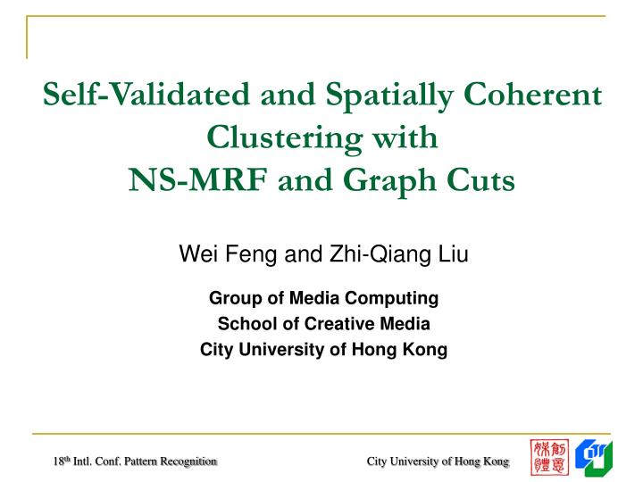 self validated and spatially coherent clustering with ns mrf and graph cuts