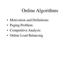 Online Algorithms