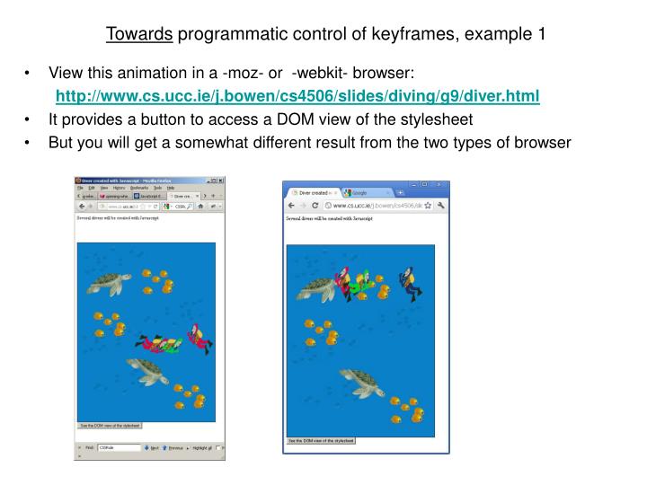 towards programmatic control of keyframes example 1
