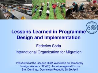 Lessons Learned in Programme Design and Implementation Federico Soda