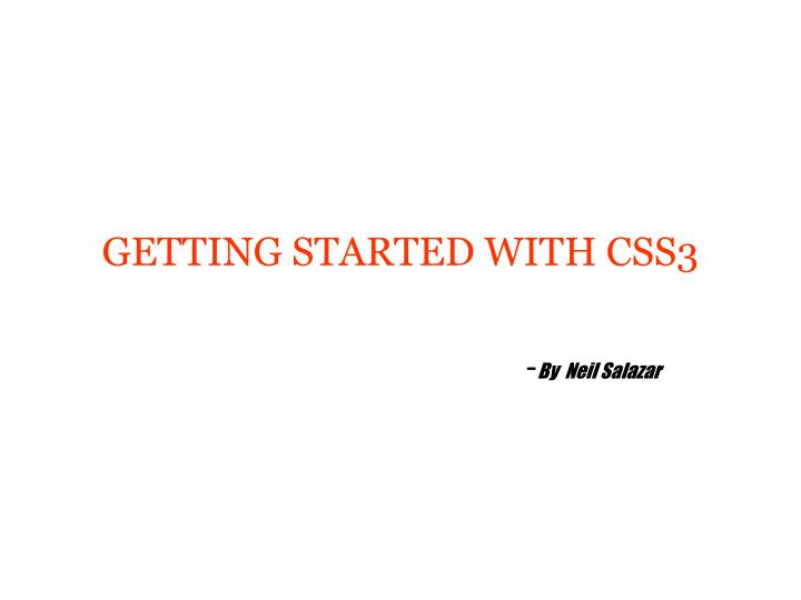 getting started with css3