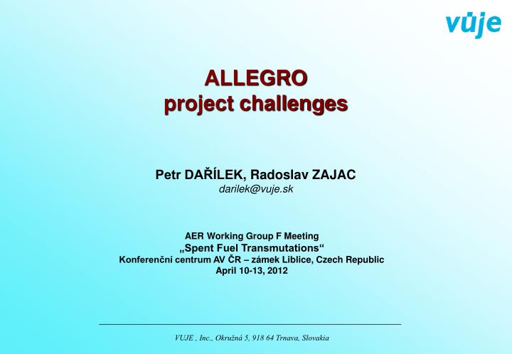 allegro project challenges