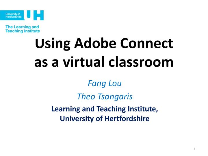 using adobe connect as a virtual classroom