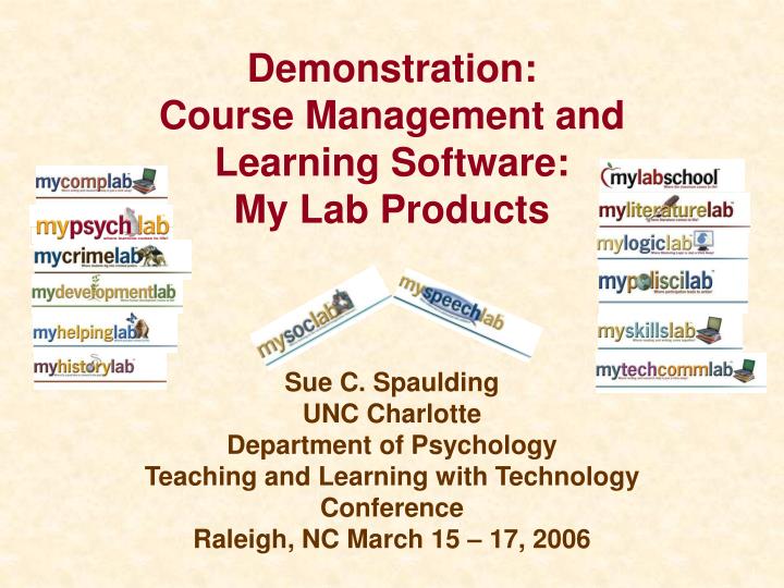 demonstration course management and learning software my lab products