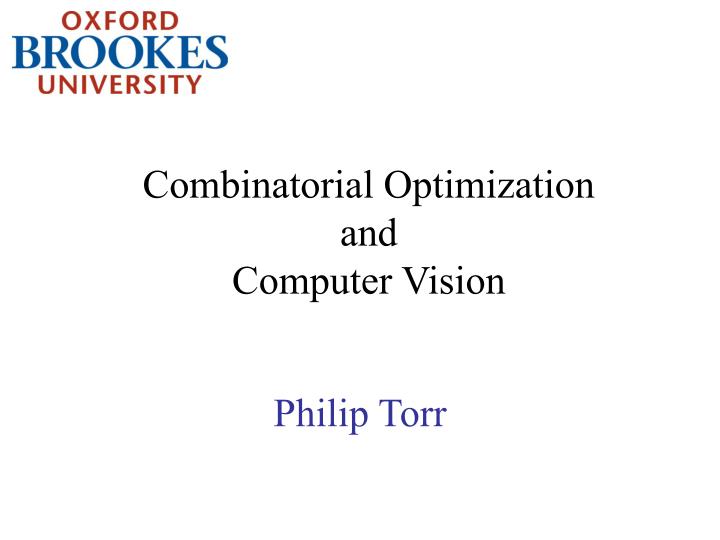 combinatorial optimization and computer vision