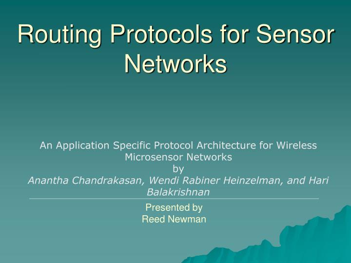 routing protocols for sensor networks