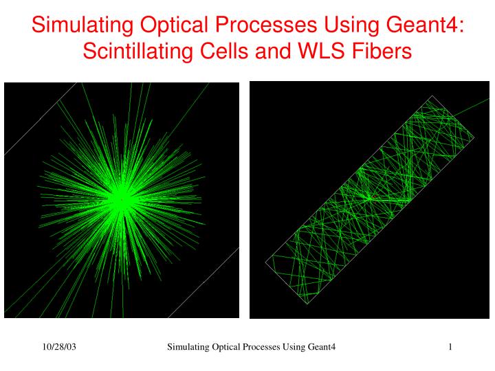 simulating optical processes using geant4 scintillating cells and wls fibers