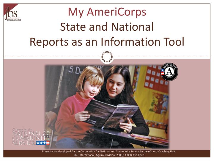 my americorps state and national reports as an information tool