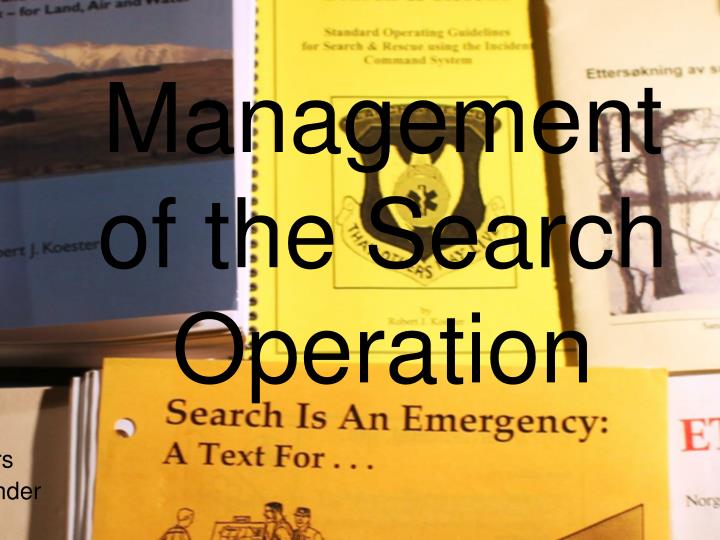 management of the search operation