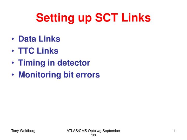 setting up sct links