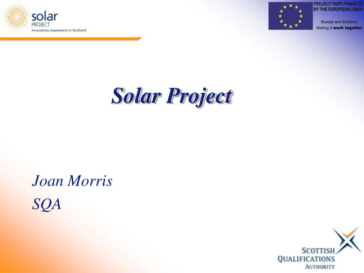 solar project joan morris sqa