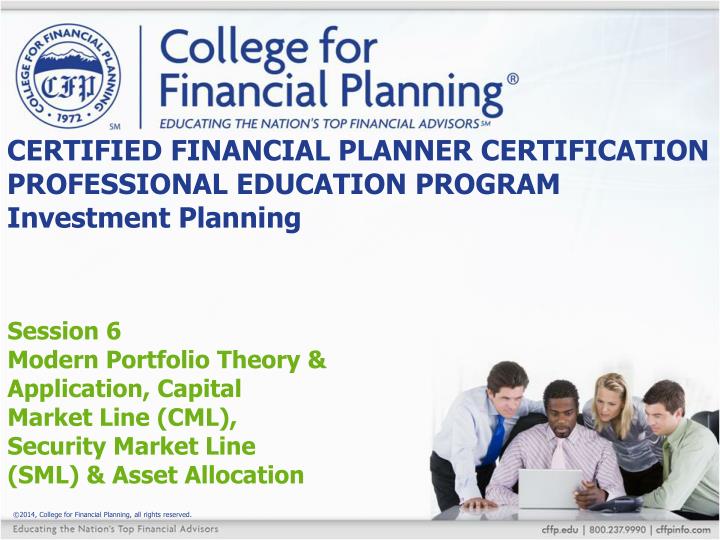 certified financial planner certification professional education program investment planning