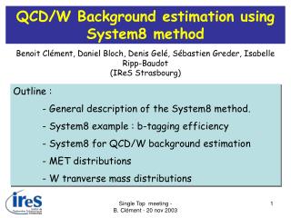 QCD/W Background estimation using System8 method
