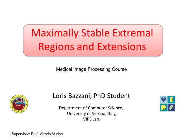 maximally stable extremal regions and extensions