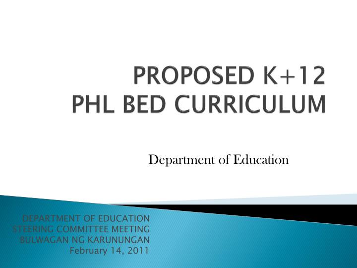 proposed k 12 phl bed curriculum