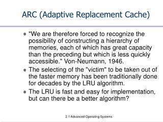 ARC (Adaptive Replacement Cache)