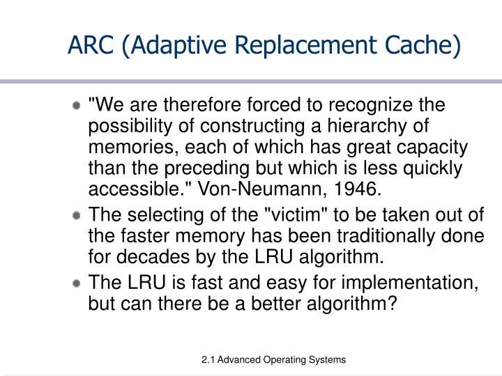 arc adaptive replacement cache